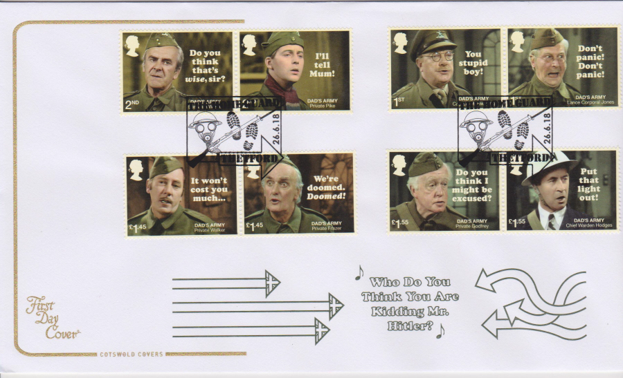 2018 Cotswold FDC - Dad's Army The Home Guard Thetford Postmark