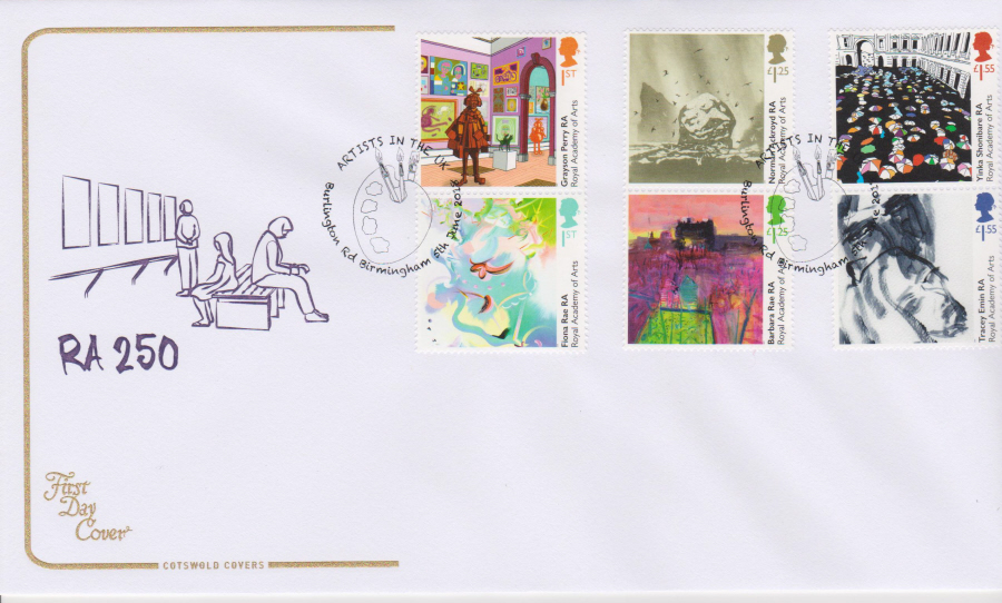 2018 FDC - COTSWOLD Royal Academy of Arts - Burlington Road Birmingham Postmark - Click Image to Close