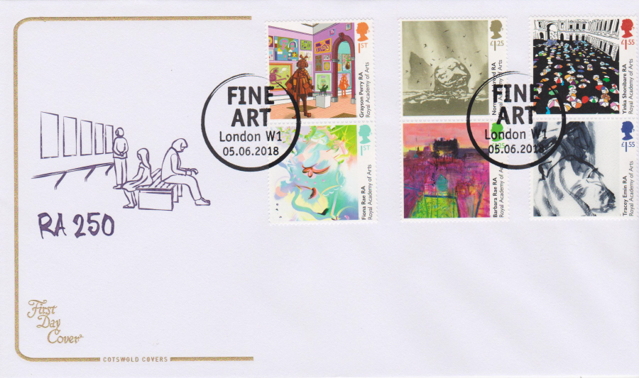 2018 FDC - COTSWOLD Royal Academy of Arts - Fine Art London W1 Postmark - Click Image to Close