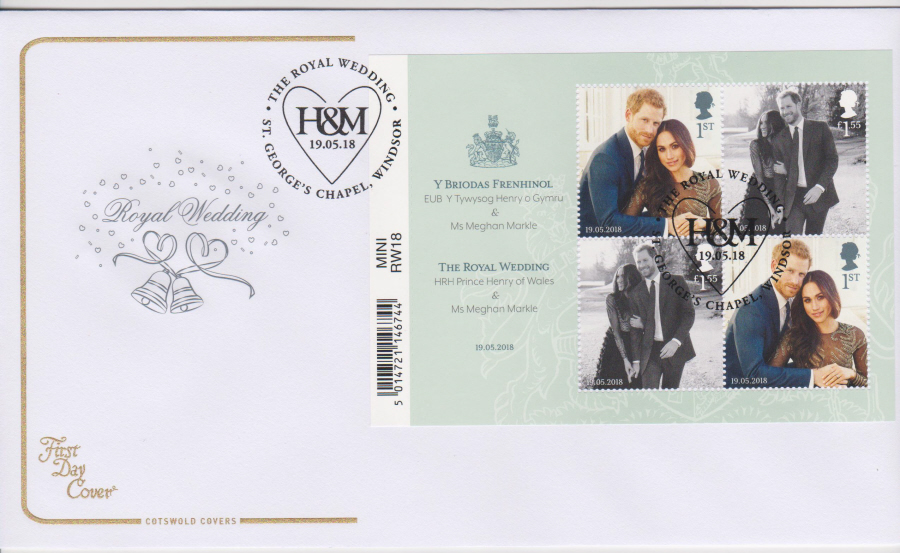 2018 FDC - COTSWOLD Harry & Megan Wedding - St George's Chapel Windsor Postmark - Click Image to Close
