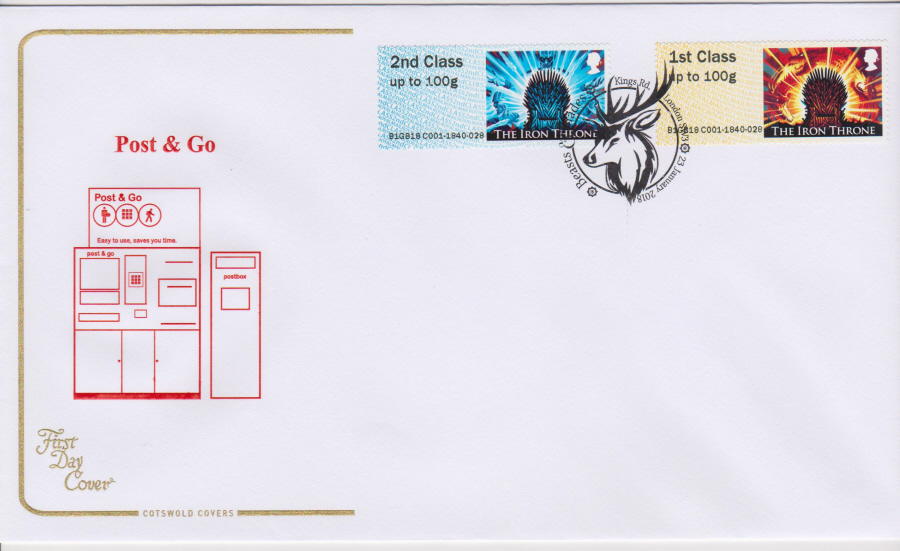 2018 Cotswold FDC - Post & Go - Game of Thrones- Kings Road, LondonSW3 Postmark