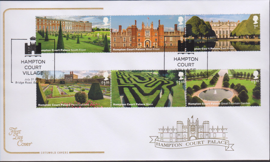 2018 Cotswold FDC -Set - Hampton Court- Hampton Court Village, East Molesey, Postmark