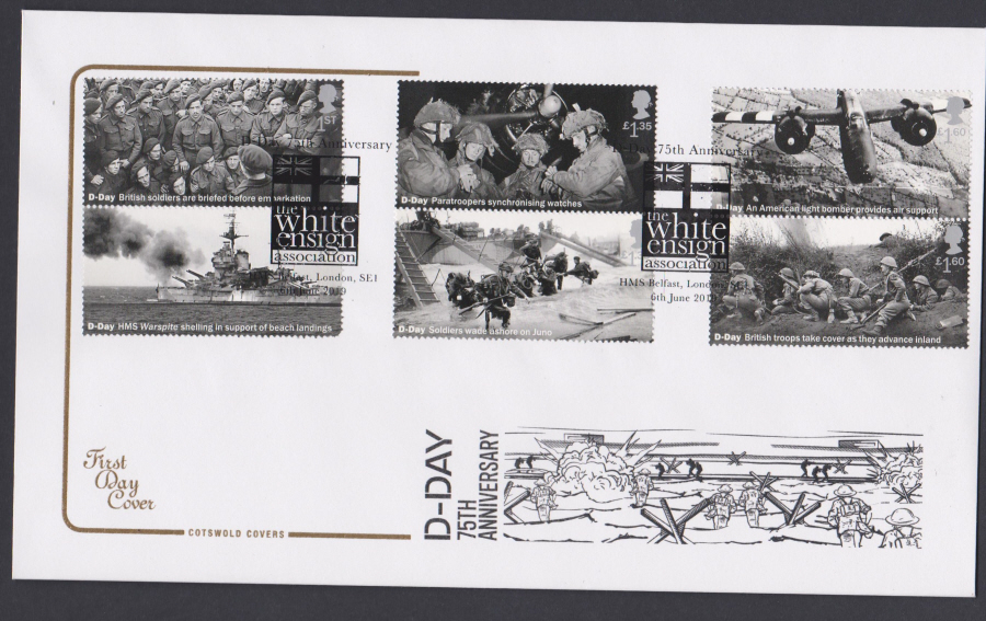 2019 FDC -D Day Set -Cotswold FDC White Ensign Assn London SE1 Postmark