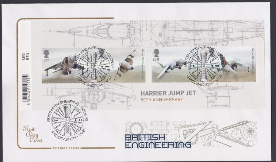 2019 British Engineering Mini Sheet COTSWOLD FDC Paddington W2 Postmark