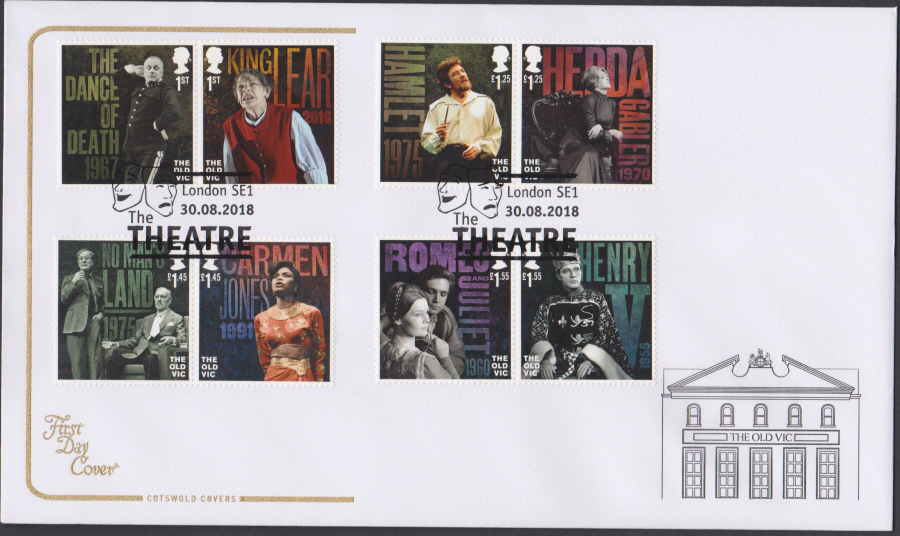 2018 FDC - The Old Vic Cotswold FDC The Theatre London SE1 Postmark