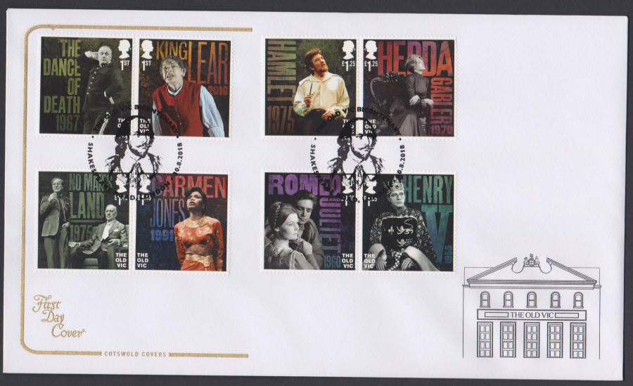 2018 FDC - The Old Vic Cotswold FDC Shakespeare Rd London Postmark
