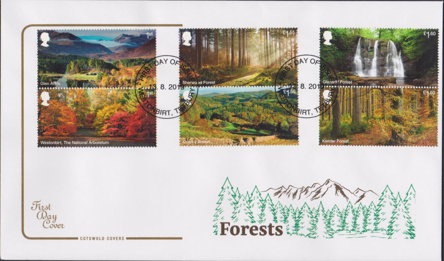 2019 Forests COTSWOLD FDC Westonbirt,Tetbury Postmark