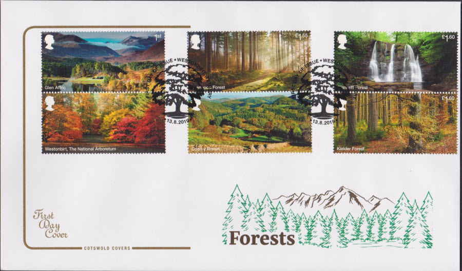 2019 Forests COTSWOLD FDC Westonbirt,Tetbury (Oak Tree) Postmark - Click Image to Close