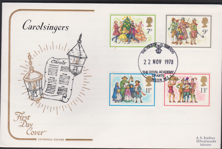 1978 Cotswold FDC Christmas :- Royal Academy of Arts London W1 Postmark