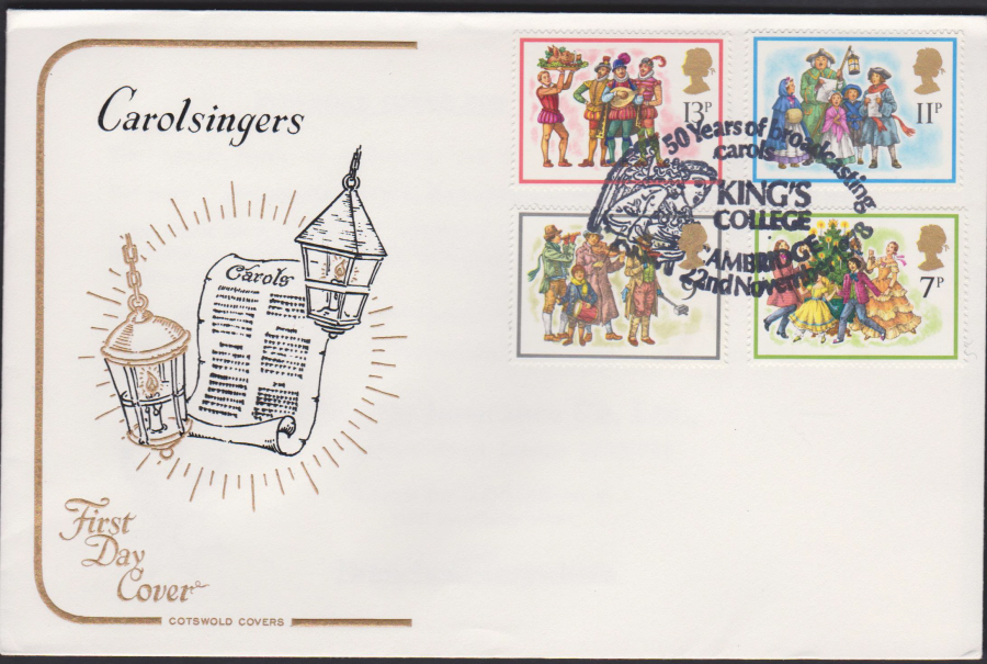 1978 Cotswold FDC Christmas :-Kings College Cambridge Postmark