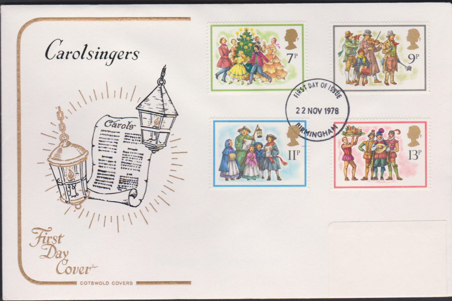1978 Cotswold FDC Christmas :- First Day of Issue Birmingham Birmingham Postmark