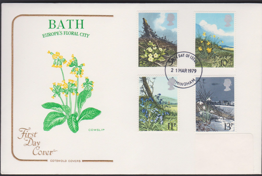 1979 Cotswold FDCBritish Flowers:- First Day of Issue Birmingham Postmark