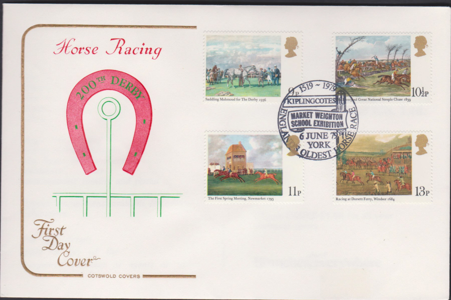1979 Cotswold FDC Horse Racing :- Kiplingcotes,York Postmark