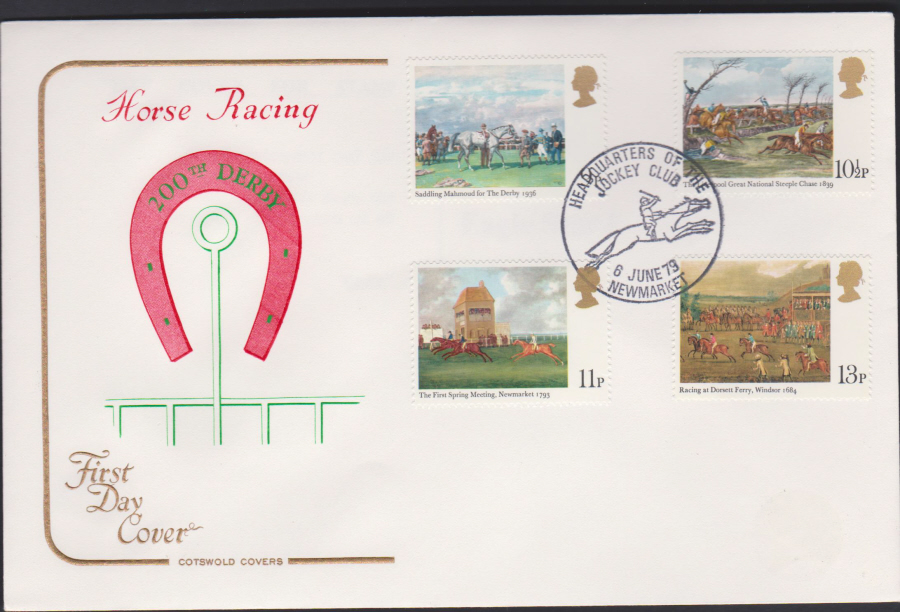1979 Cotswold FDC Horse Racing :- Jockey Club,Newmarket Postmark
