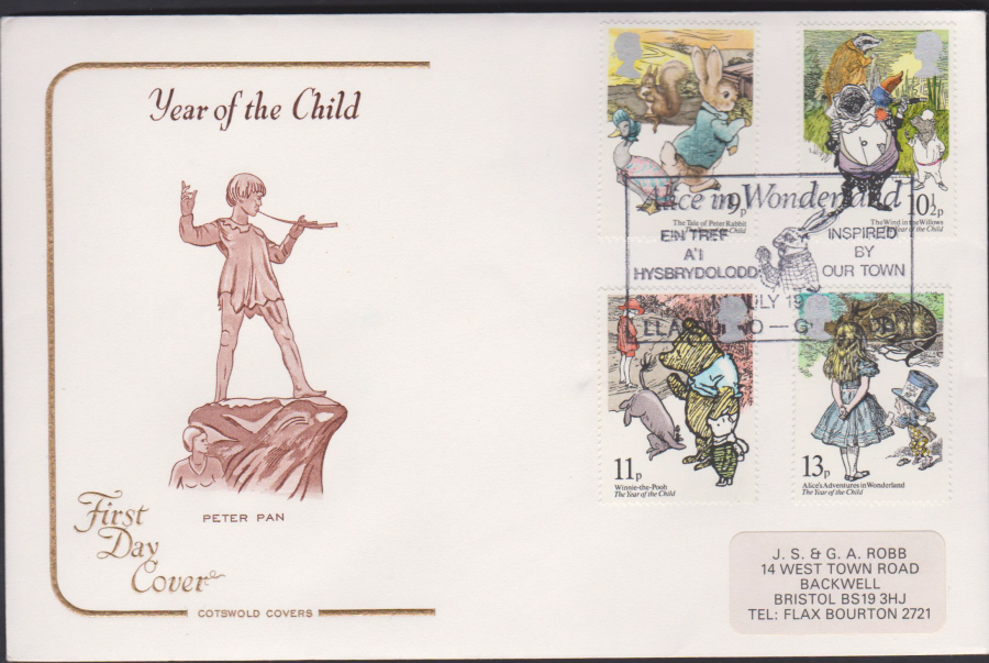 1979 Cotswold FDC Year of the Child :- Alice in Wonderland,LLandudno Postmark
