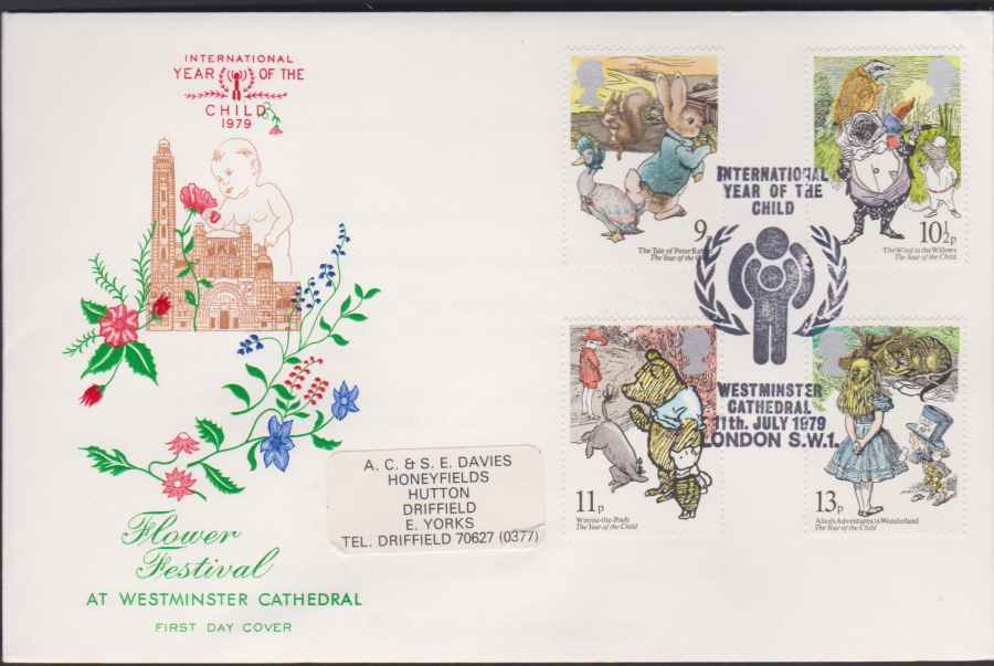 1979 Cotswold OFFICIAL COVER FDC Year of the Child :- Year of Child.Westminster Cathedral Postmark