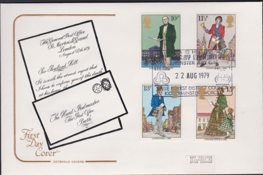 1979 Cotswold FDC Rowland Hill Set :-Wyre Forest District Council Kidderminster Postmark