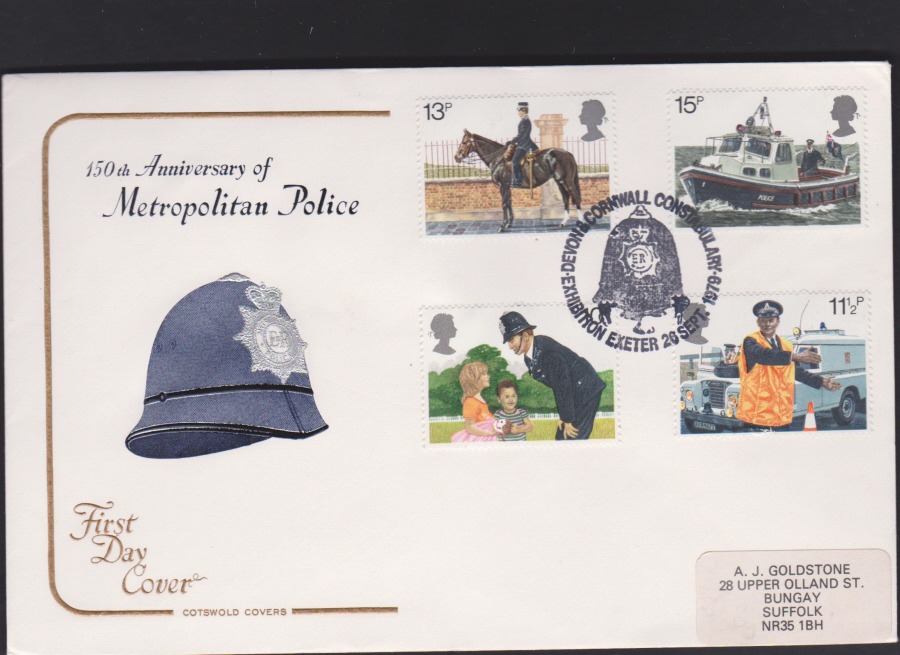 1979 Cotswold FDC Police :-Devon & Cornwalll Exeter Postmark