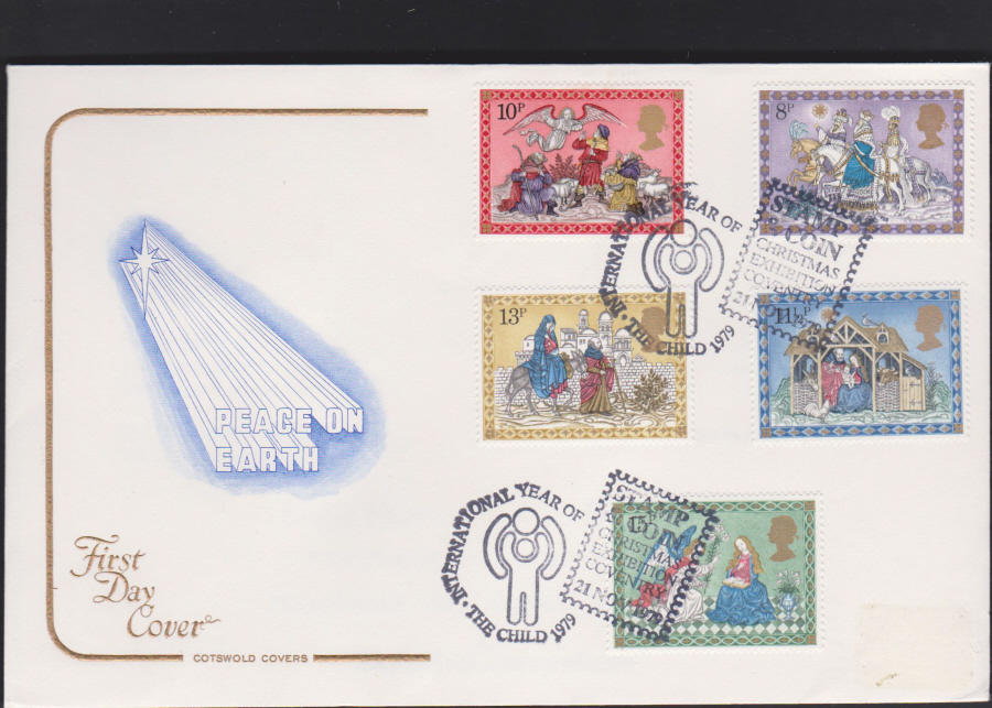 1979 Cotswold FDC Christmas :-Stamp & Coin Exhibition,Coventry Postmark