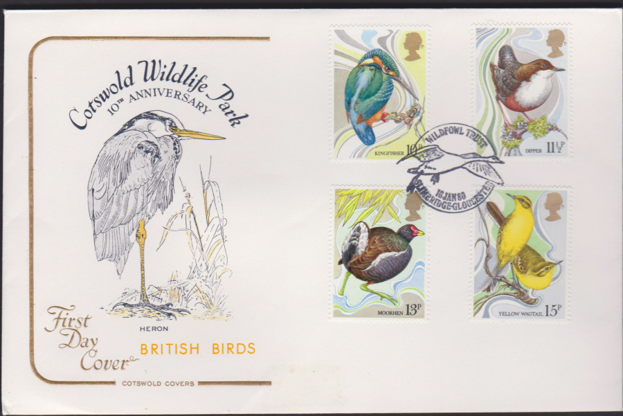 1980 Cotswold FDC British Birds :-Wildfowl Trust,Slimbridge,Gloucestershire Postmark - Click Image to Close