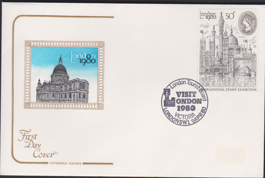 1980 Cotswold FDC London 1980 Stamp Exhibition :-London Tourist Board London SW1 Postmark