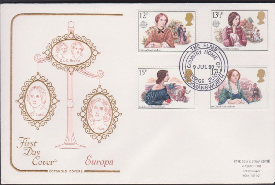 1980 Cotswold FDC Famous Women :-The Elms, Rickmansworth Postmark