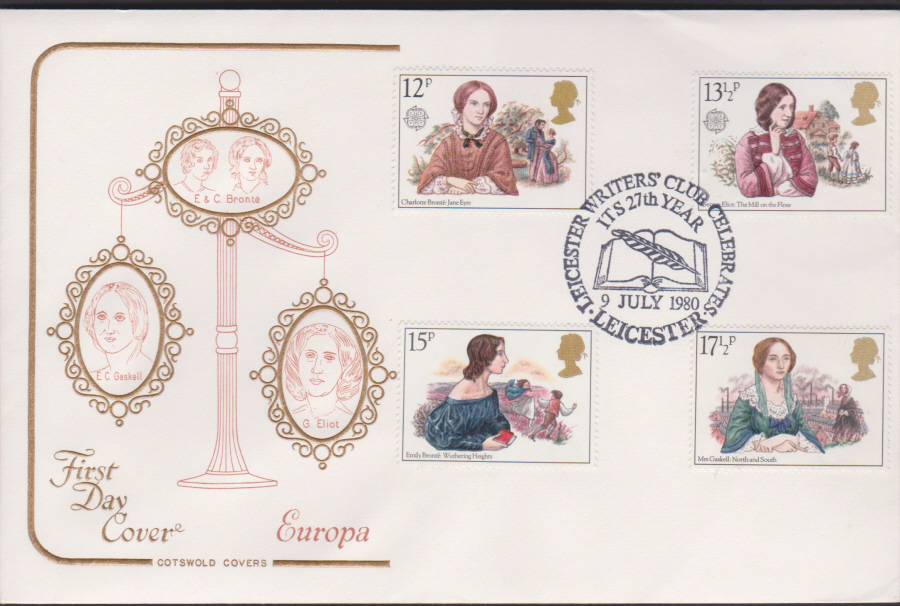 1980 Cotswold FDC Famous Women :-Leicester Writers Club, Leicester Postmark - Click Image to Close