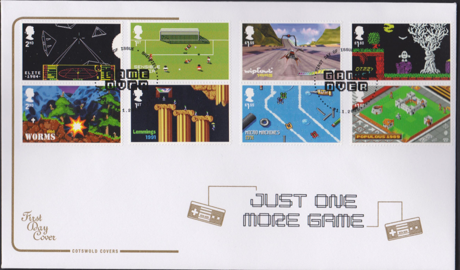 2020 Cotswold FDC - Video Games SET- First Day of Issue, Sheffield Postmark - Click Image to Close