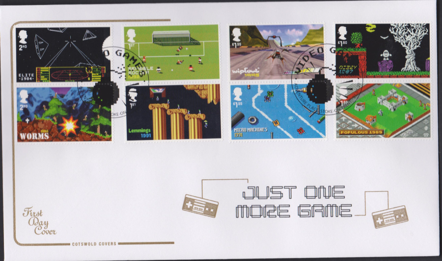 2020 Cotswold FDC - Video Games SET- Adventure Place,Stoke on Trent Postmark