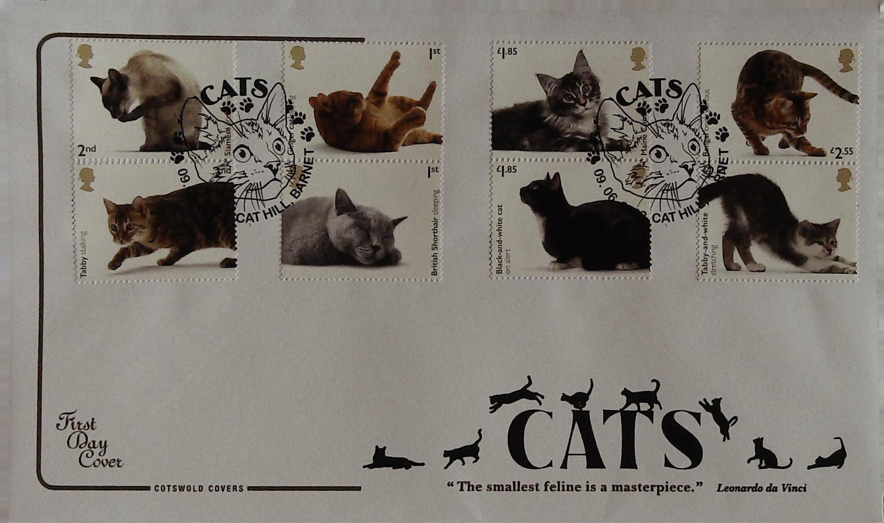 2022 CATS COTSWOLD FDC - CAT HILL BARNET Postmark