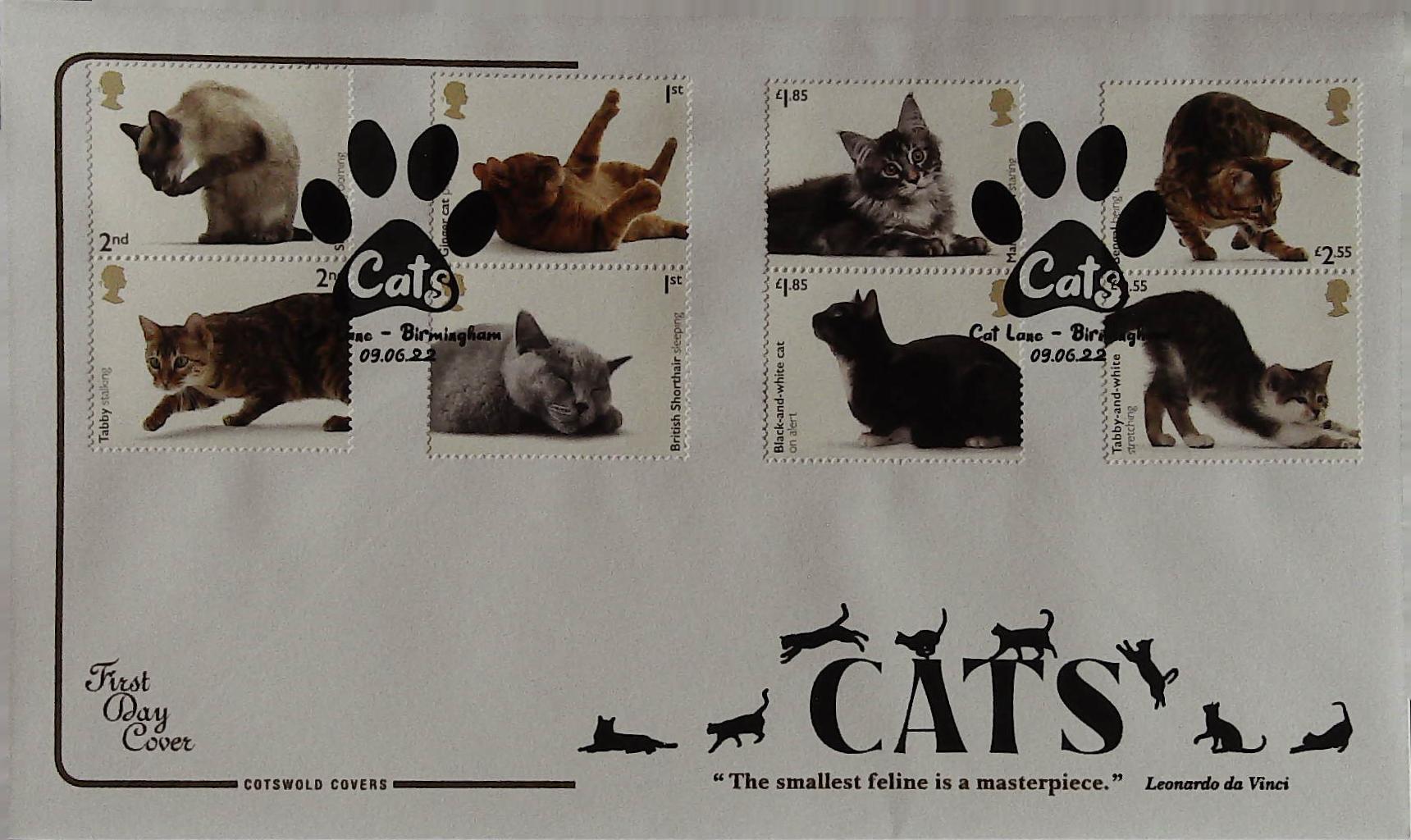 2022 CATS COTSWOLD FDC - CATS LANE, BIRMINGHAM Postmark