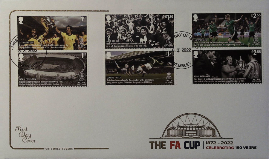 2022 The F A Cup Set SET COTSWOLD FDC - F D I Wembley Non Pictorial Postmark