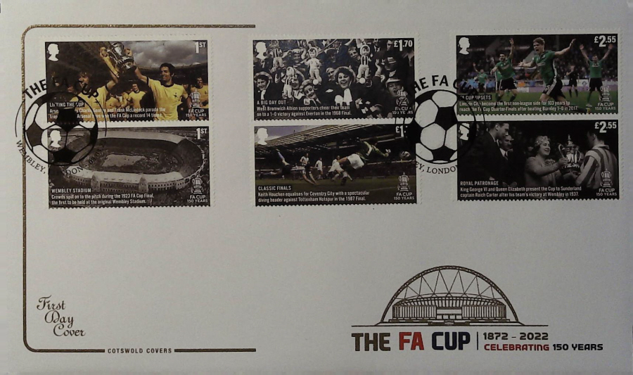 2022 The F A Cup Set SET COTSWOLD FDC -WembleyLondon (Football ) Postmark