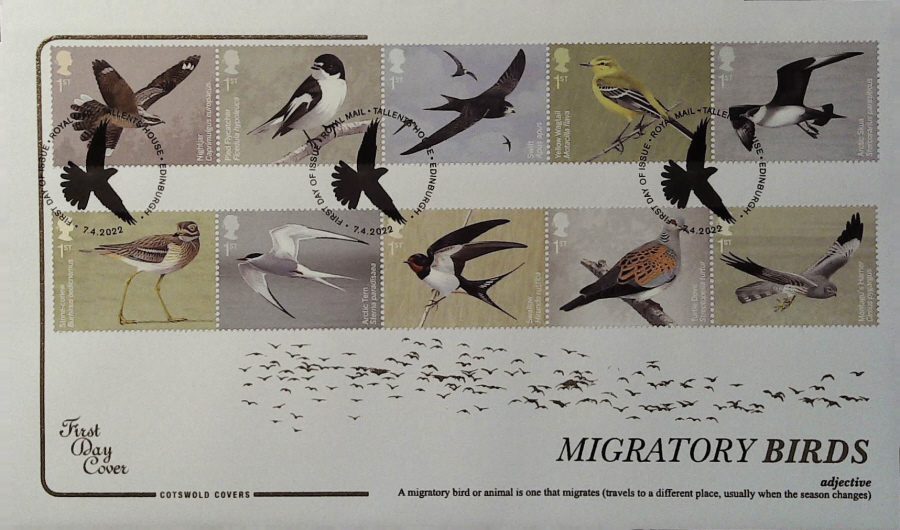 2022 Migratory Birds COTSWOLD FDC - F D I Tallents House Edinburgh Postmark
