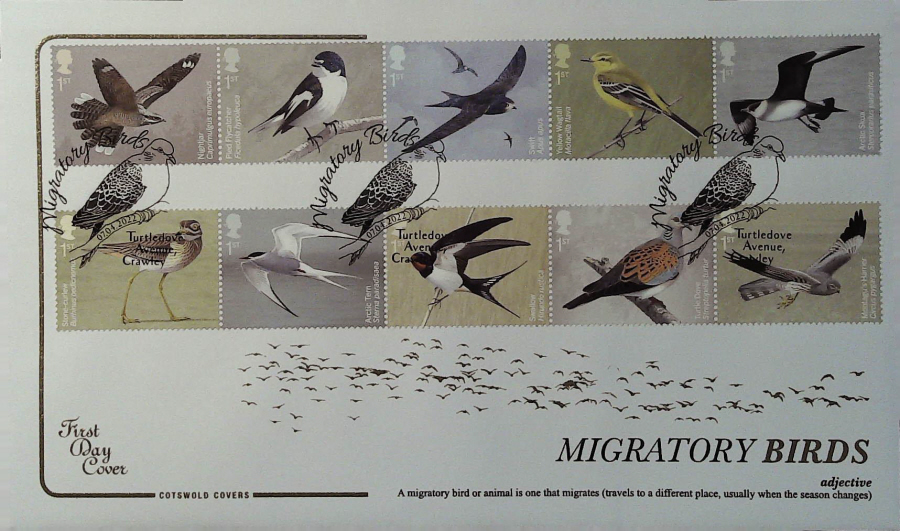 2022 Migratory Birds COTSWOLD FDC - Turtle Dove Avenue Postmark