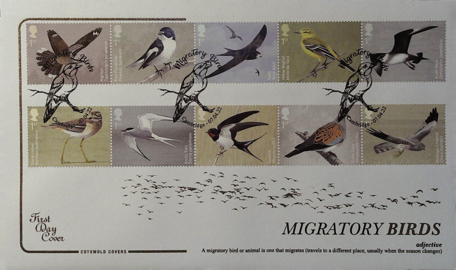 2022 Migratory Birds COTSWOLD FDC - Cambridge Postmark