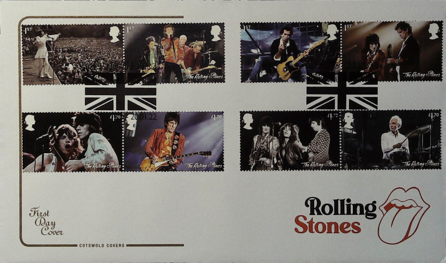 2022 ROLLING STONES SET COTSWOLD FDC - Music Giants DARTFORD Postmark