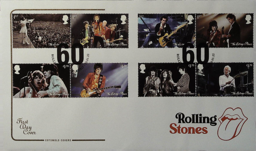 2022 ROLLING STONES SET COTSWOLD FDC - ROLLING STREET, SALFORD Postmark - Click Image to Close