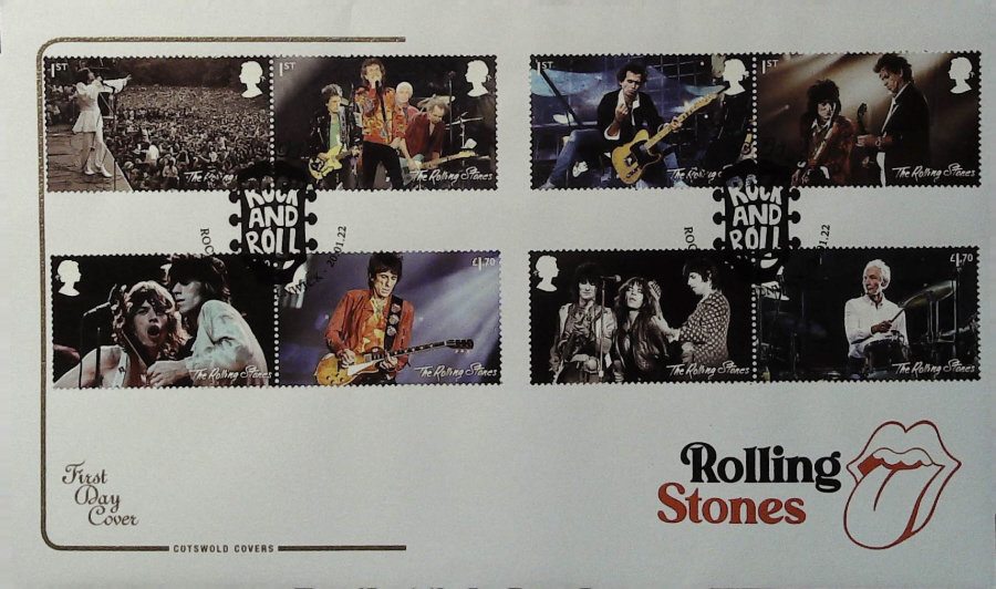 2022 ROLLING STONES SET COTSWOLD FDC - ROCK VILLIAGE, ALNWICK Postmark