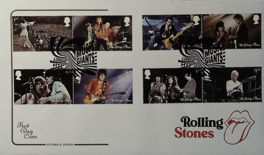 2022 ROLLING STONES SET COTSWOLD FDC - Music Giants LONDON HYDE PARK Postmark