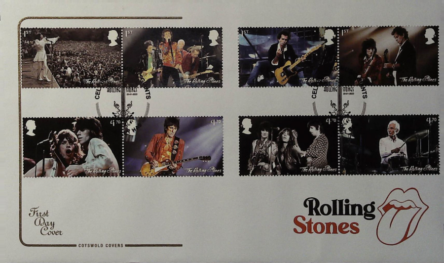 2022 ROLLING STONES SET COTSWOLD FDC - Celeb Music Giants Wembley Postmark