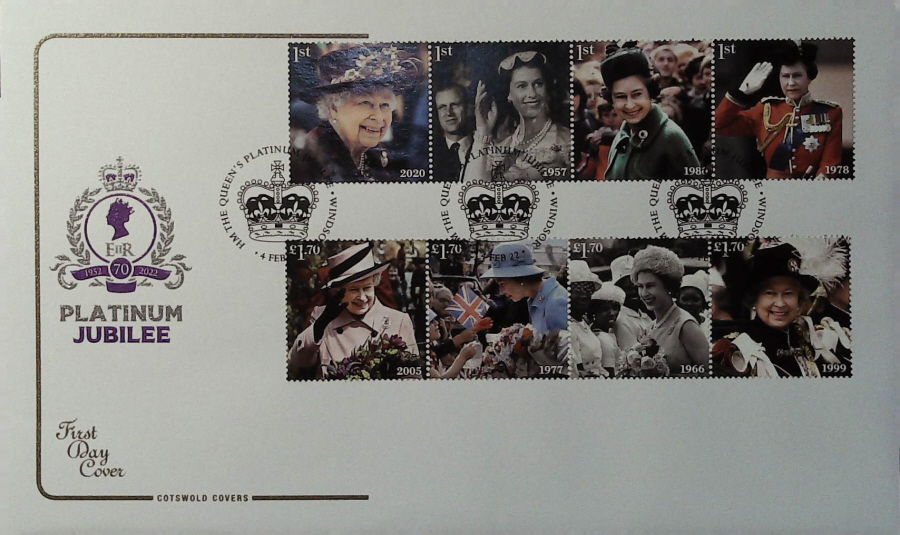 2022 QUEENS PLATINUM JUBILEE COTSWOLD FDC - WINDSOR Crown Postmark