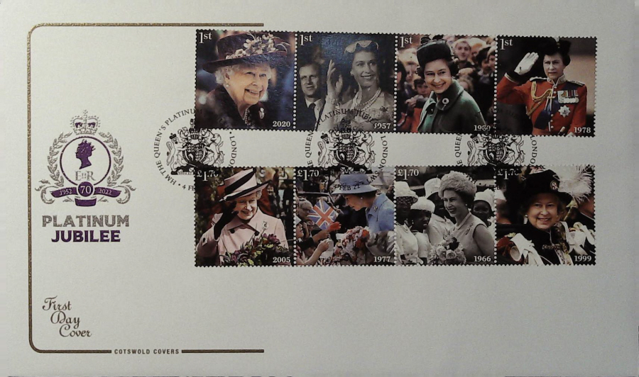 2022 QUEENS PLATINUM JUBILEE COTSWOLD FDC - LONDON SW1 Crown Postmark