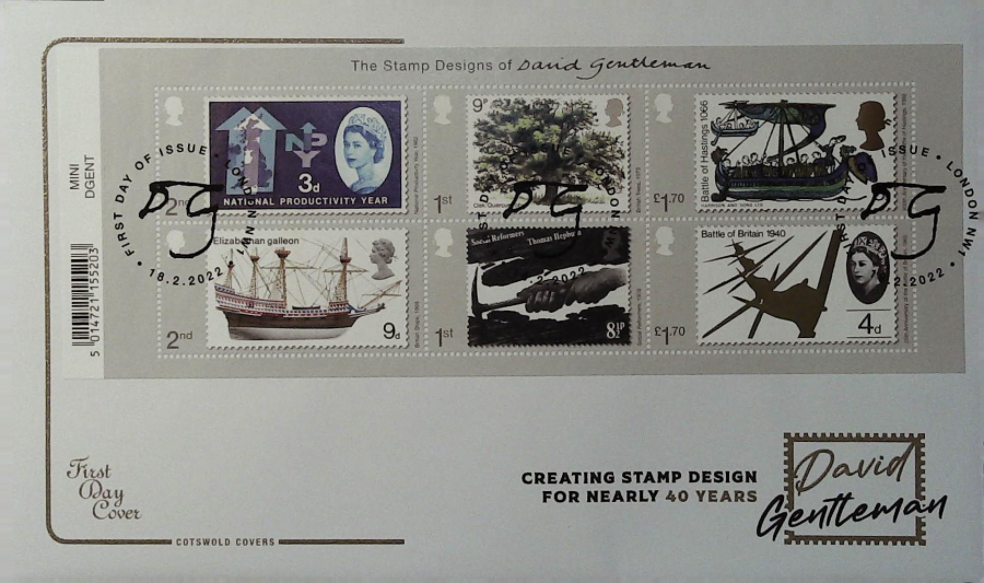 2022 Stamp Designs of David Gentleman COTSWOLD FDC - FDI LONDON NW1 PICTORIAL Postmark