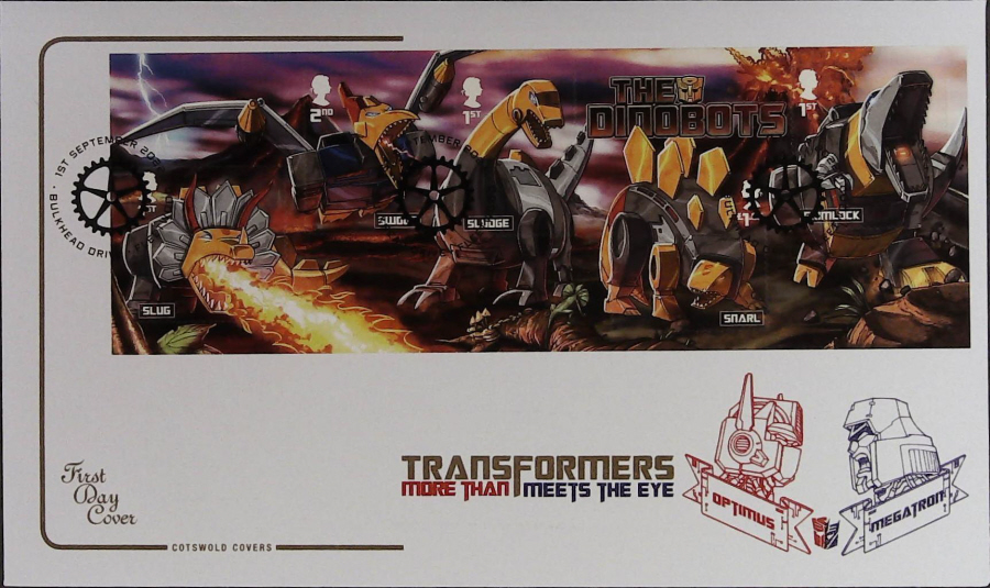 2022 TRANSFORMERS MINI SHEET COTSWOLD FDC -BULKHEAD DRIVE, FLEETWOOD Postmark