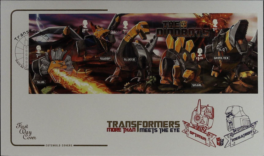 2022 TRANSFORMERS MINI SHEET COTSWOLD FDC - Bumblebee Lane, Hinckley DIFF Postmark