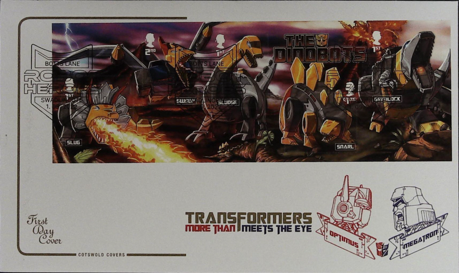 2022 TRANSFORMERS MINI SHEET COTSWOLD FDC -BOTTS LANE, SWADLINGCOTE Postmark