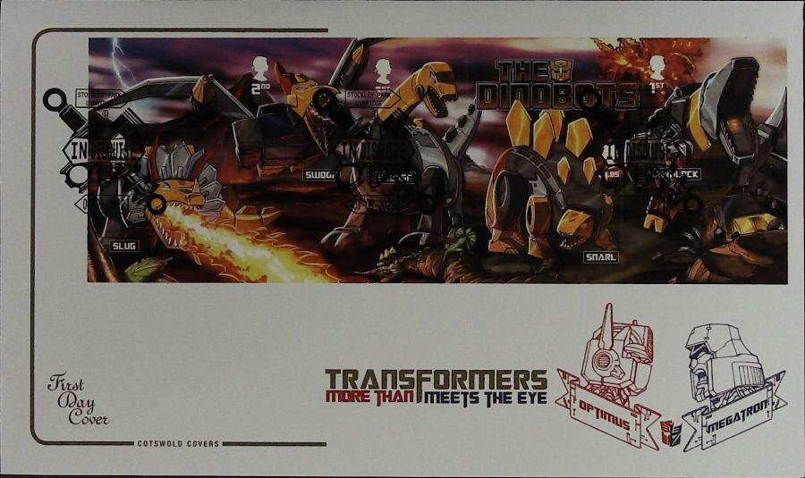 2022 TRANSFORMERS MINI SHEET COTSWOLD FDC - STOCKLEY PARK, UXBRIDGE Postmark