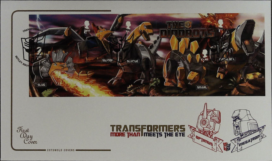 2022 TRANSFORMERS MINI SHEET COTSWOLD FDC - BOTLEY, SOUTHAMPTON Postmark