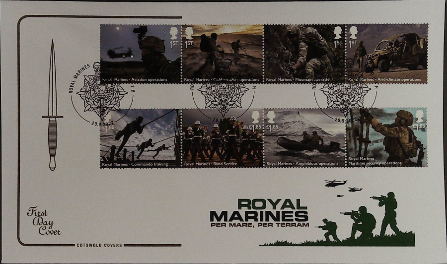 2022 ROYAL MARINES SET COTSWOLD FDC - Plymouth, Postmark